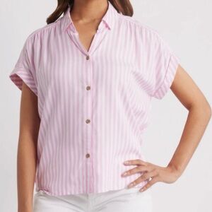 beachlunchlounge pink striped tee Size Small